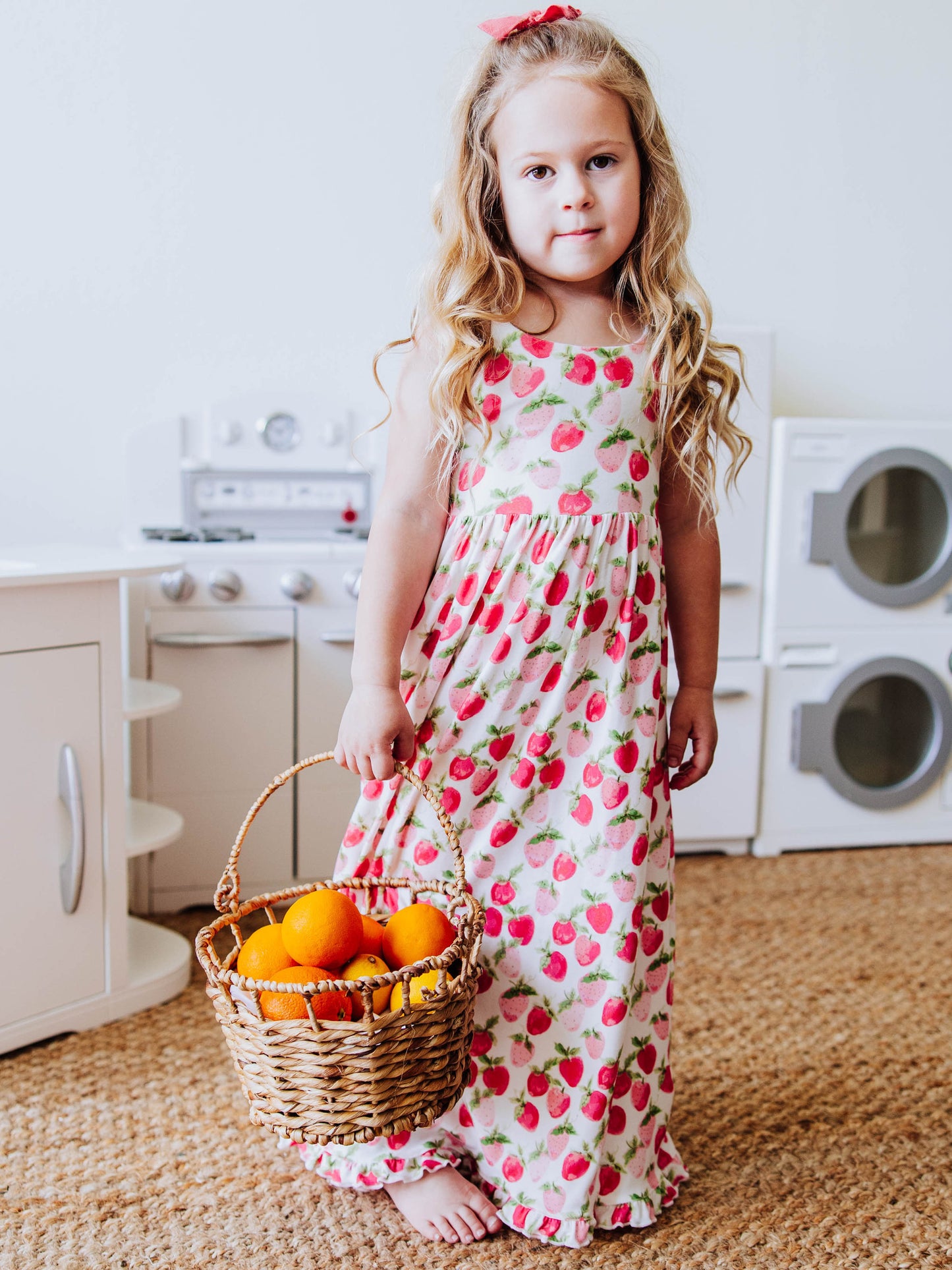 Maxi Play Dress - Watercolor Strawberries