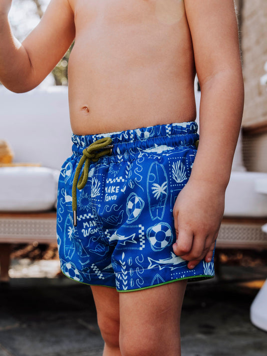 Boy's Swim Trunks - Make Waves
