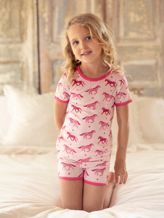Cloud Fitted Short Set Pajamas - Pink Filly