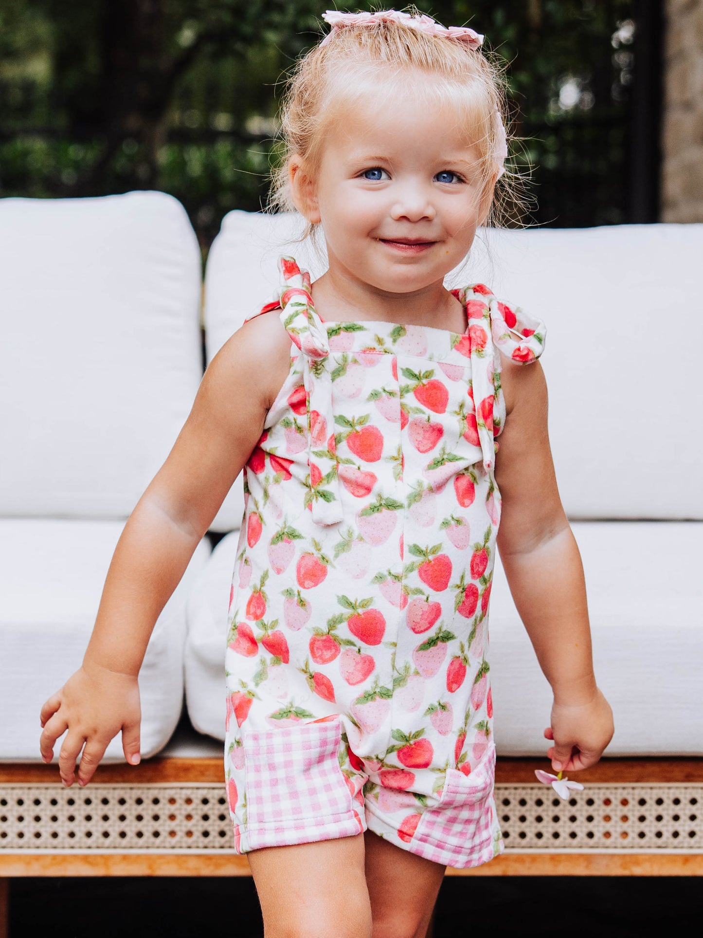 Tilly Romper - Watercolor Strawberries