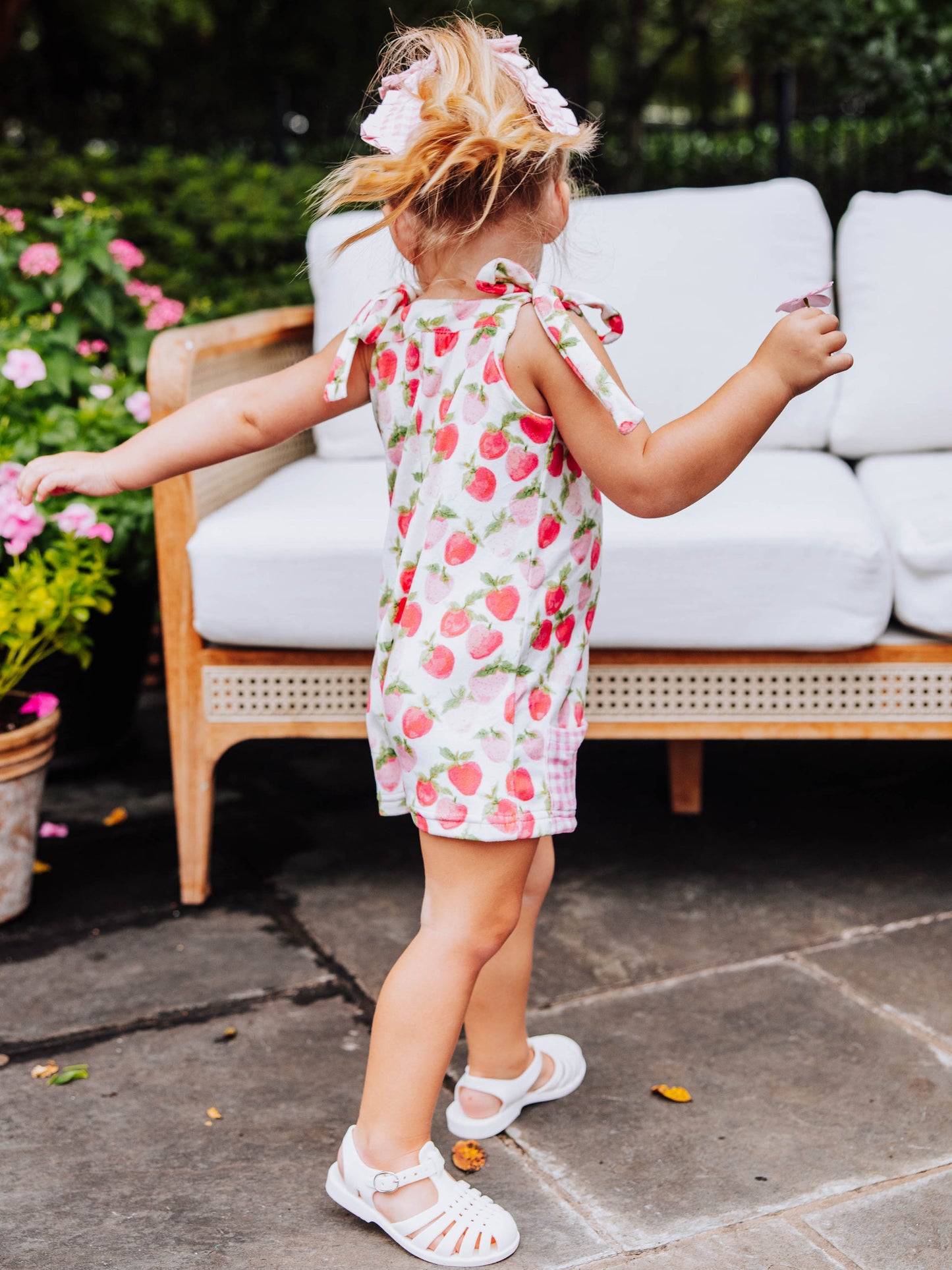 Tilly Romper - Watercolor Strawberries