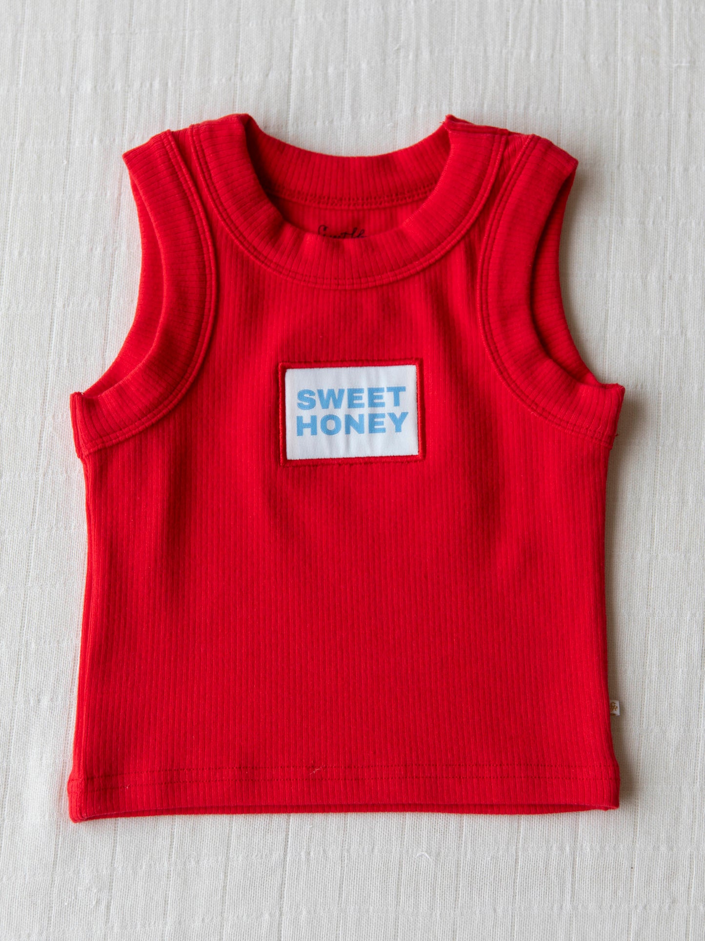 Ribbed Knit Tank Top - SweetHoney on Red