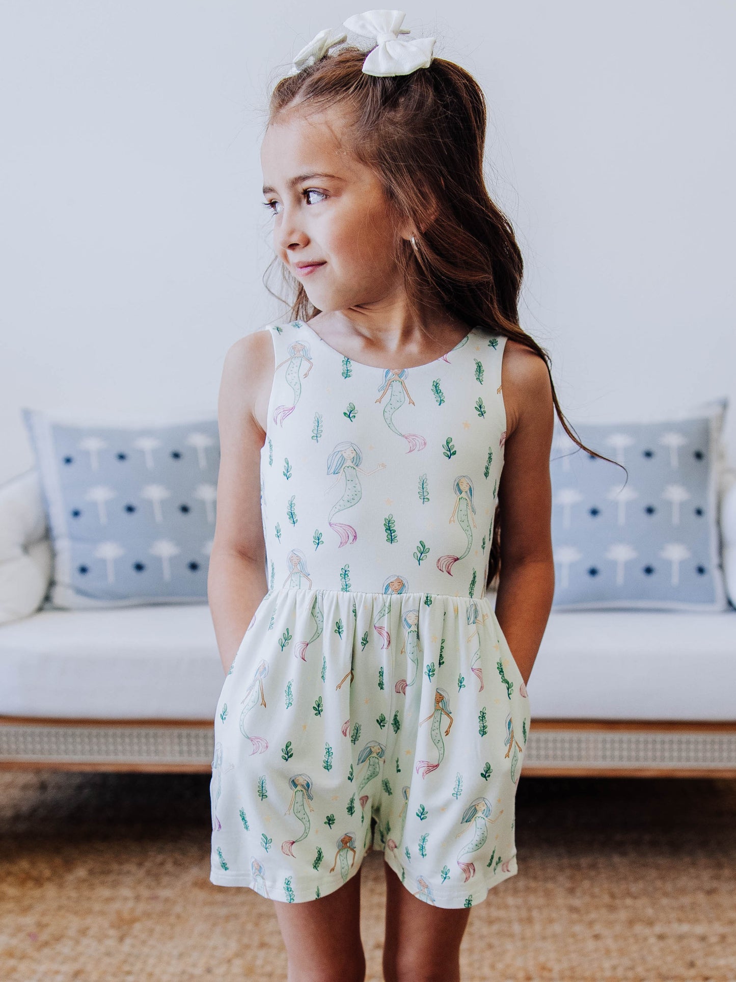 Short Leggy Romper - Mermaid Princesses