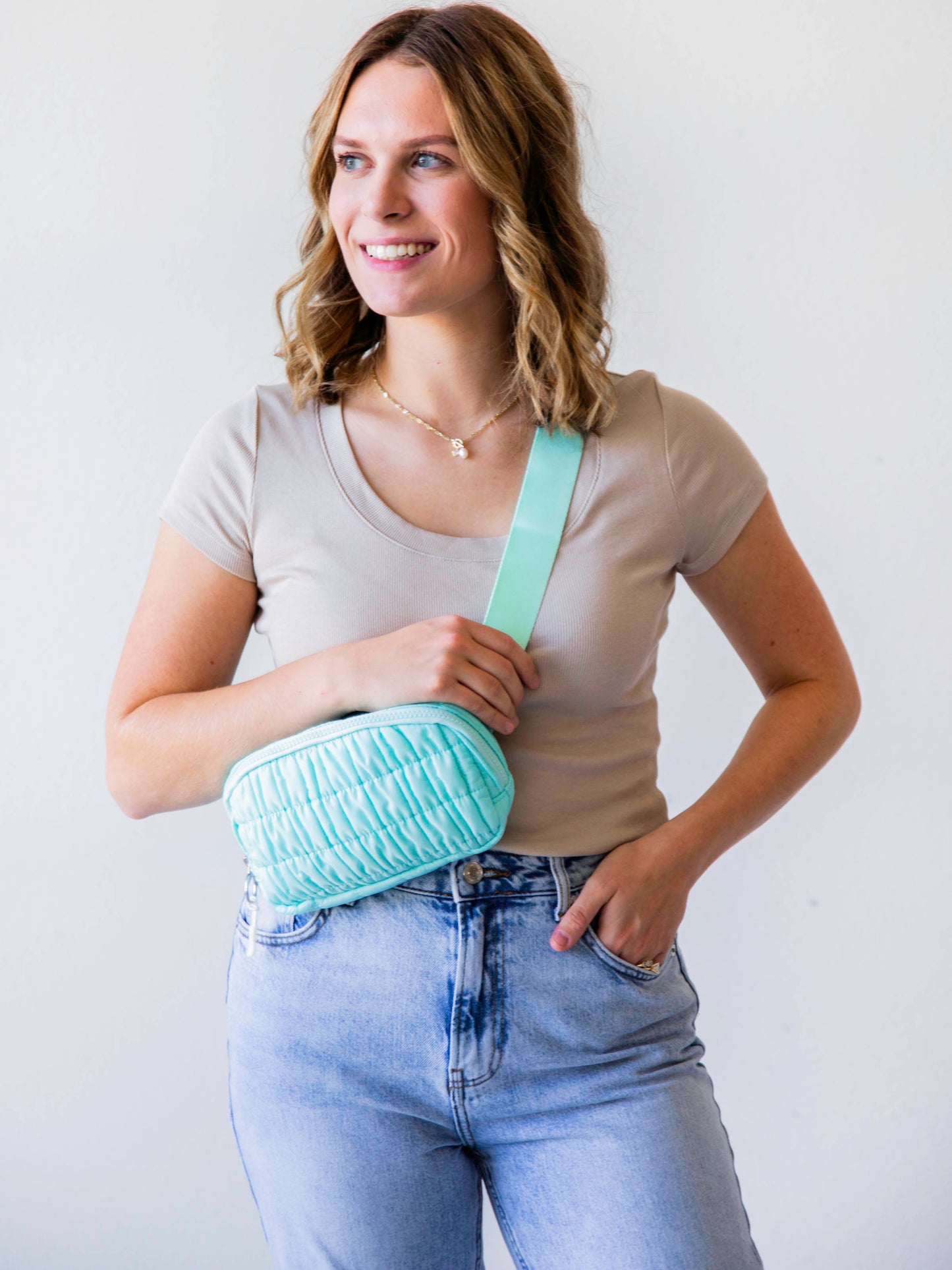 Puffer Belt Bag - Shimmering Sea