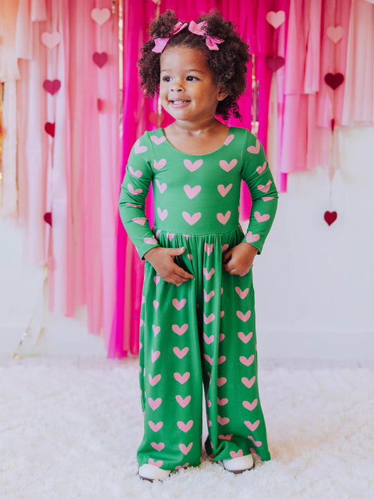 Leggy Romper - Heartbreaker in Green