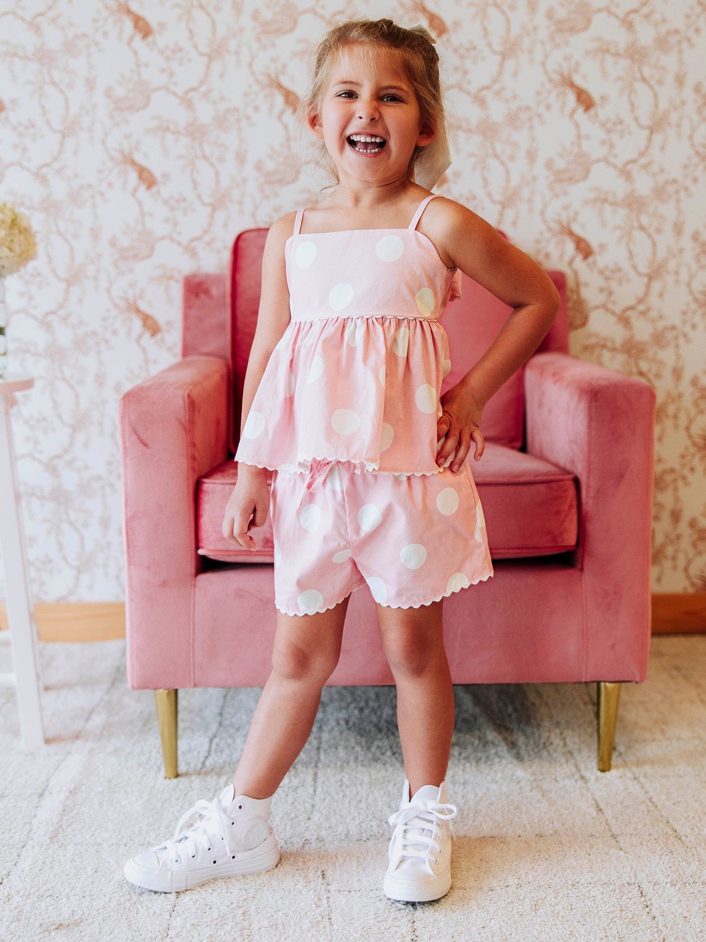 Ellie Tie Set - Pink Polka Dot