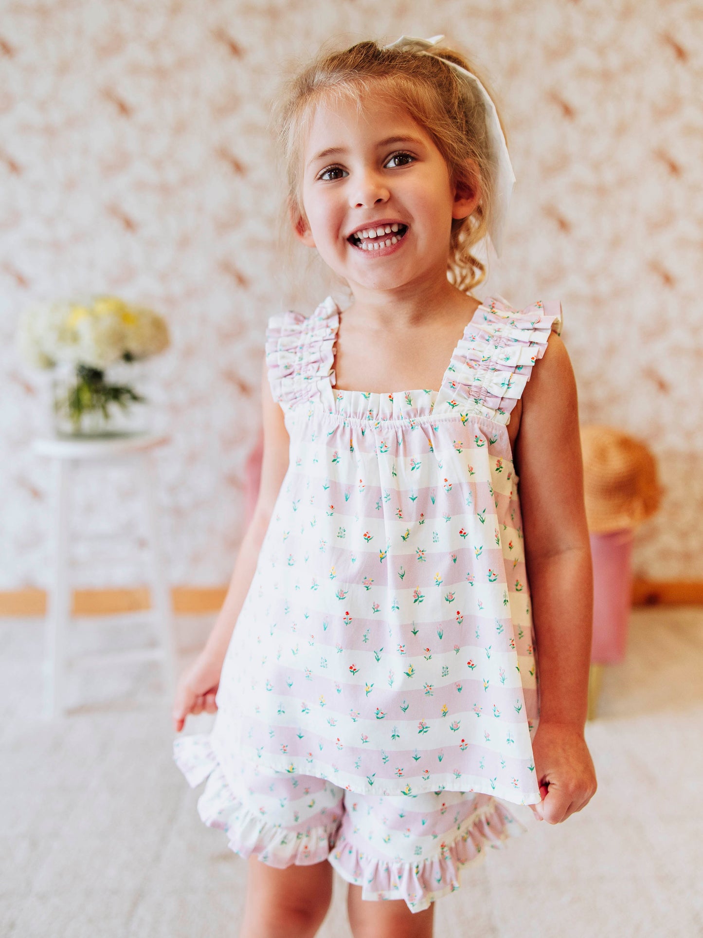 Summer Play Set - Floral Drop Stripe