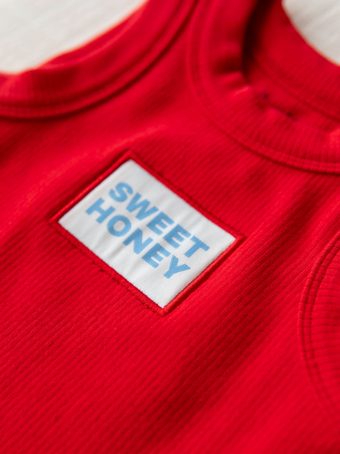 Ribbed Knit Tank Top - SweetHoney on Red