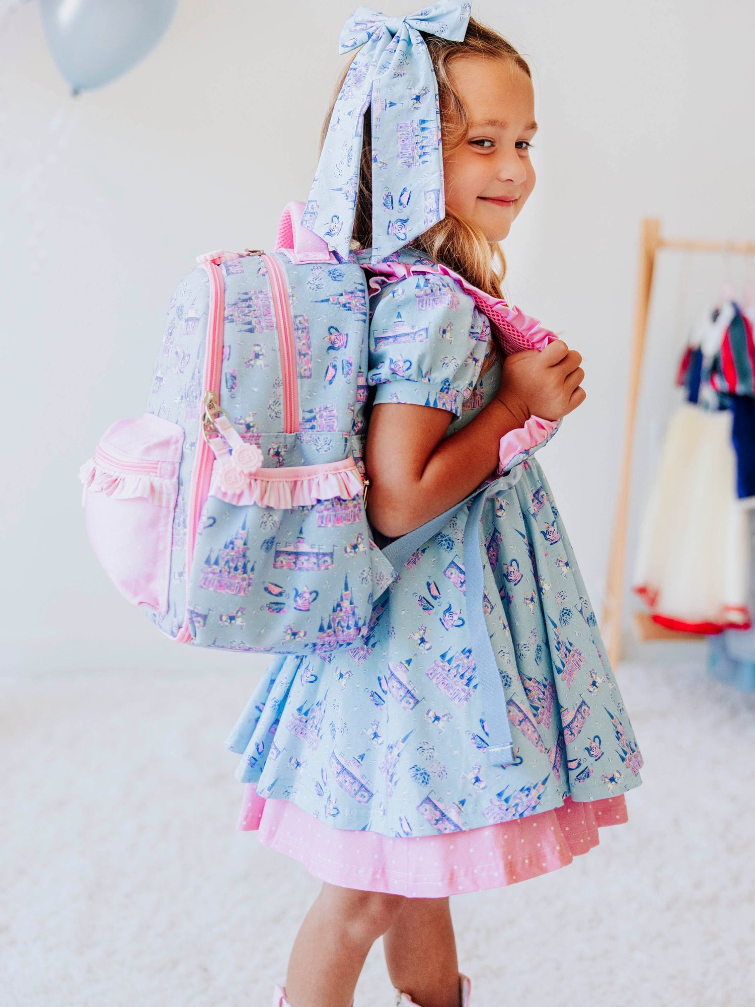 Bring the magic wherever you go with SweetHoney's Most Magical Backpack — a whimsical essential for school days, travel adventures, and every little outing in between! Designed in our signature Most Magical print, this backpack features charming pastel castles, carriages, and fairytale-inspired details that spark imagination and joy. Crafted from durable, easy-to-clean material, it’s built to last through every adventure. 