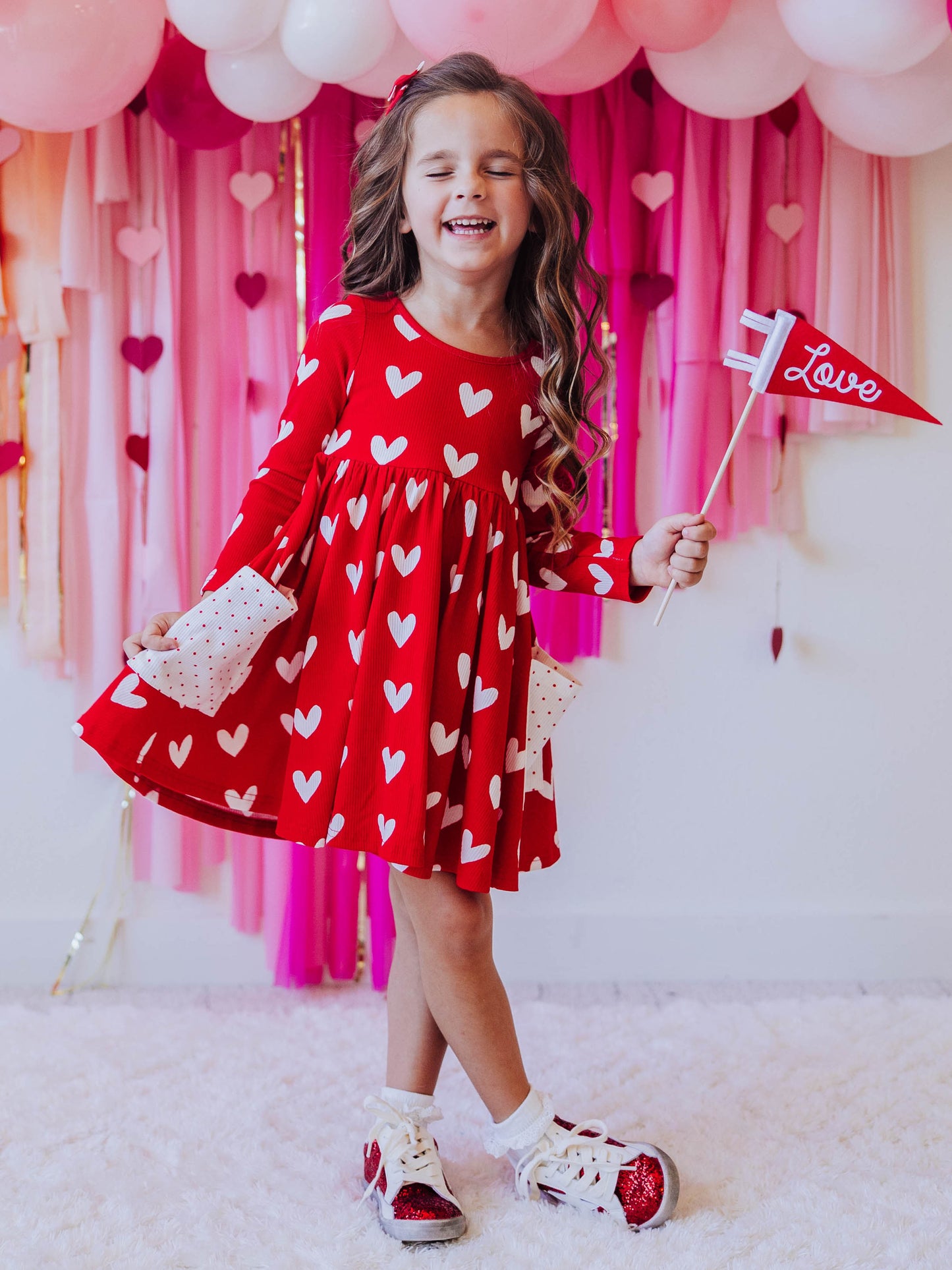 Ribbed Knit Dress - Heartbreaker in Red