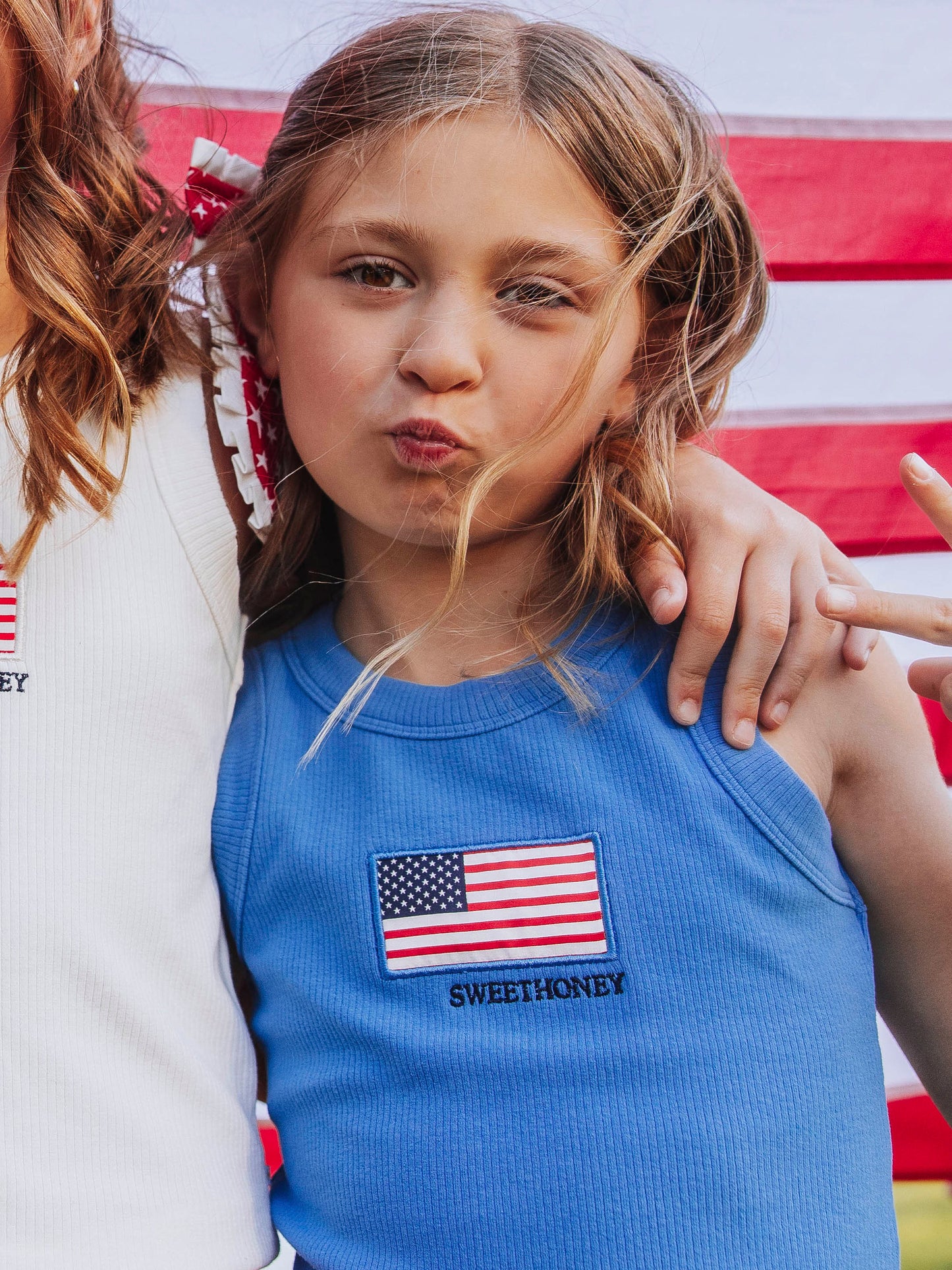 Ribbed Knit Tank Top - America the Bluetiful