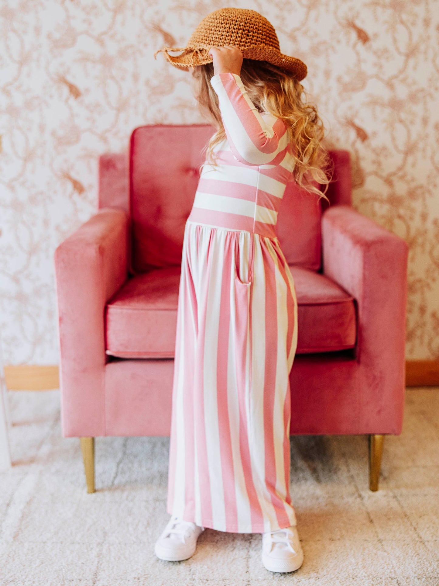 Leggy Romper - Pink Stripe