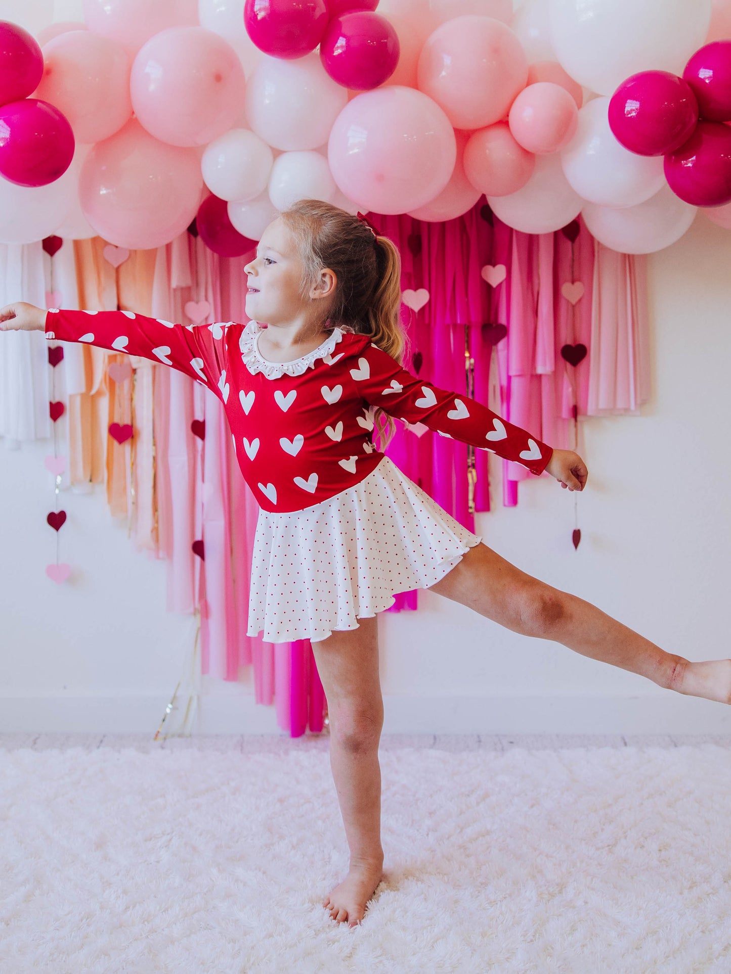 Skirted Leotard - Heartbreaker in Red