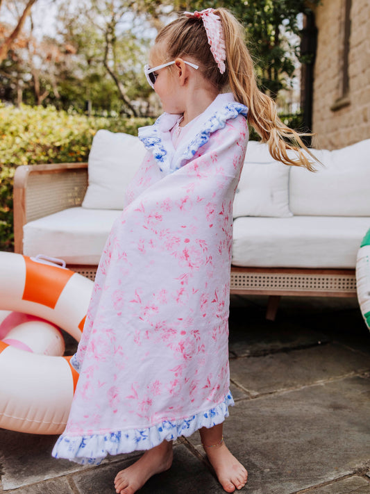 Ruffled Towel - Falling Pink Petals