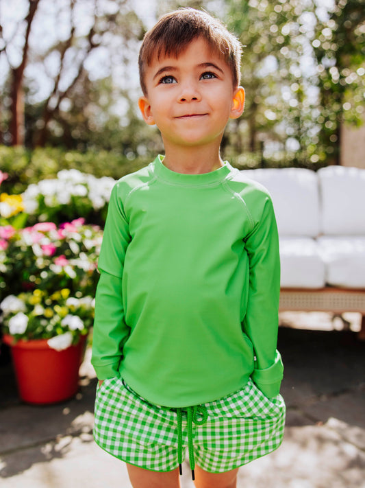 Boy's Rash Guard - Bright Green