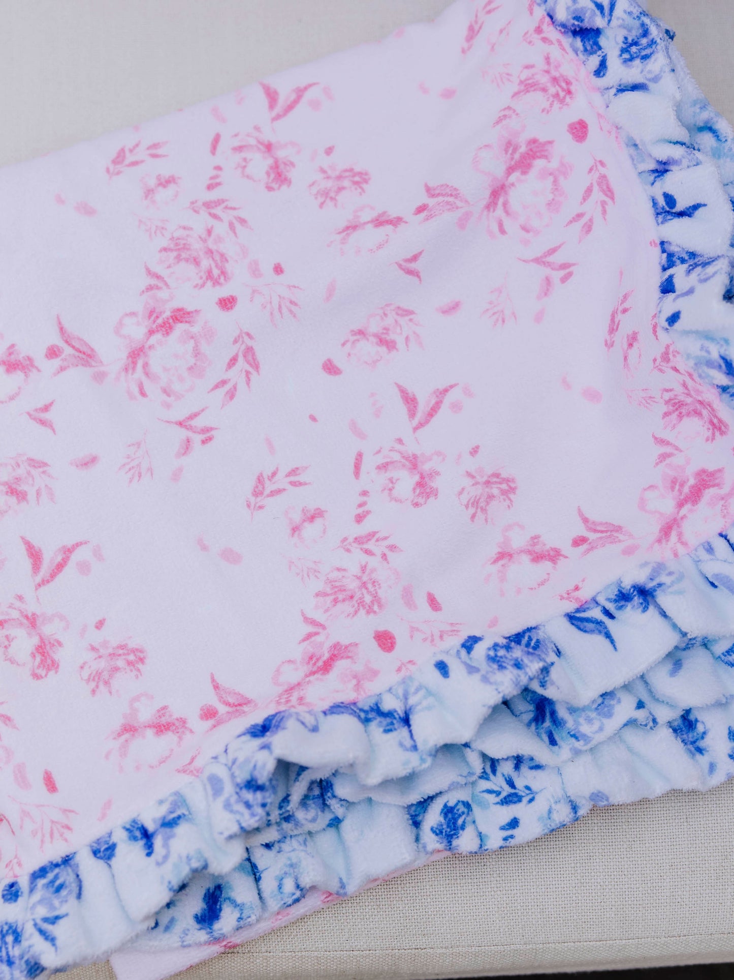 Ruffled Towel - Falling Pink Petals