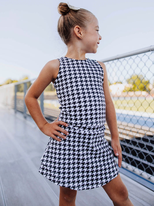 Active Skort Set - Black Houndstooth