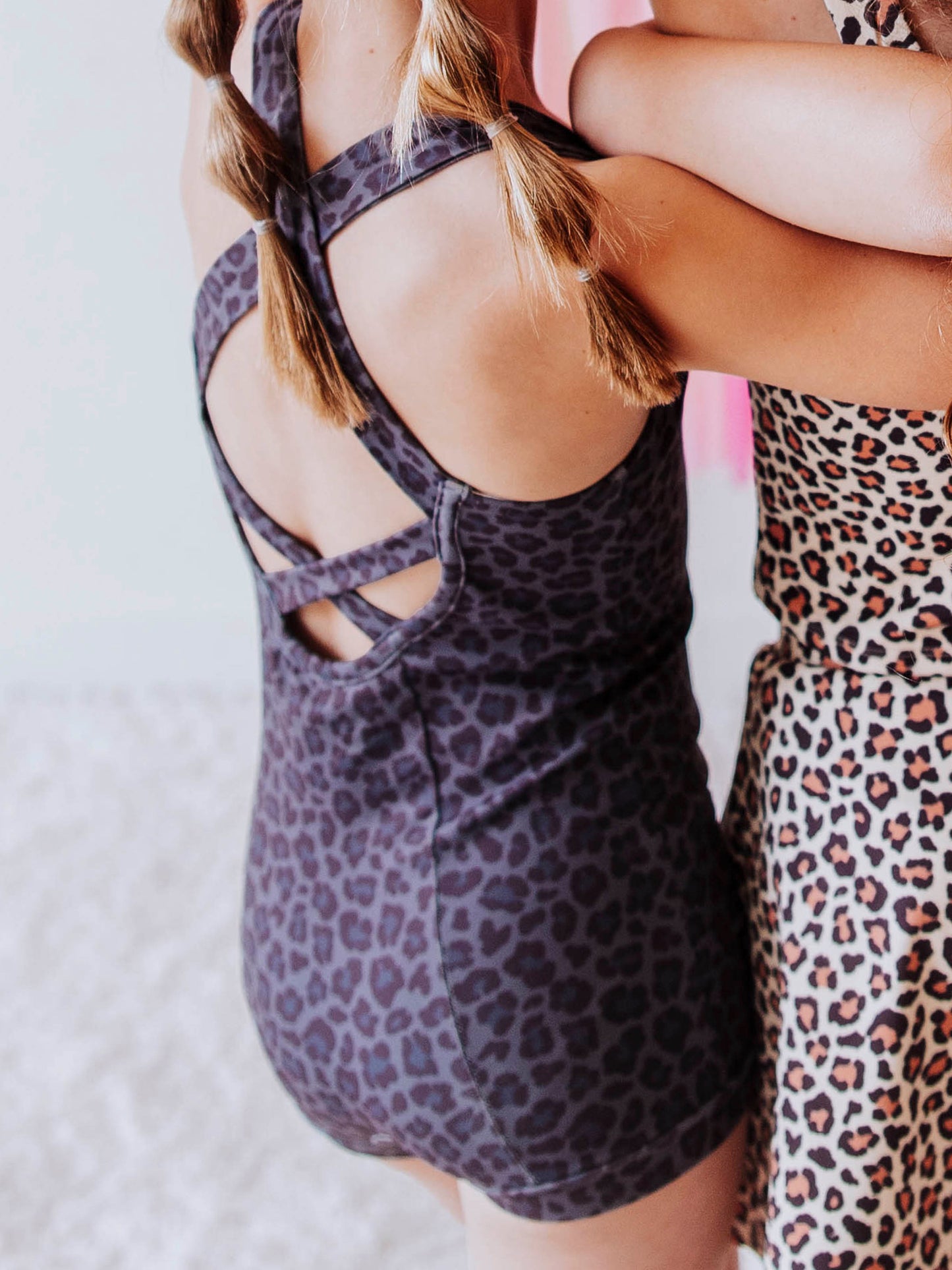 Strappy Leotard - Black Leopard