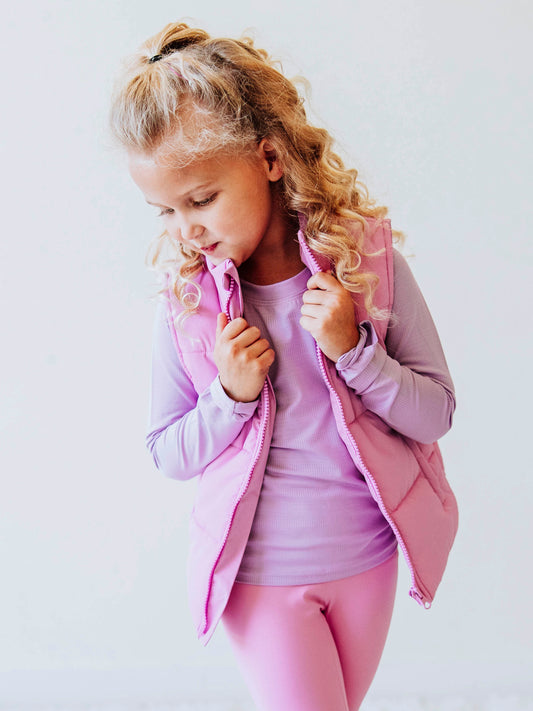 Puffer Vest - Purple Pink