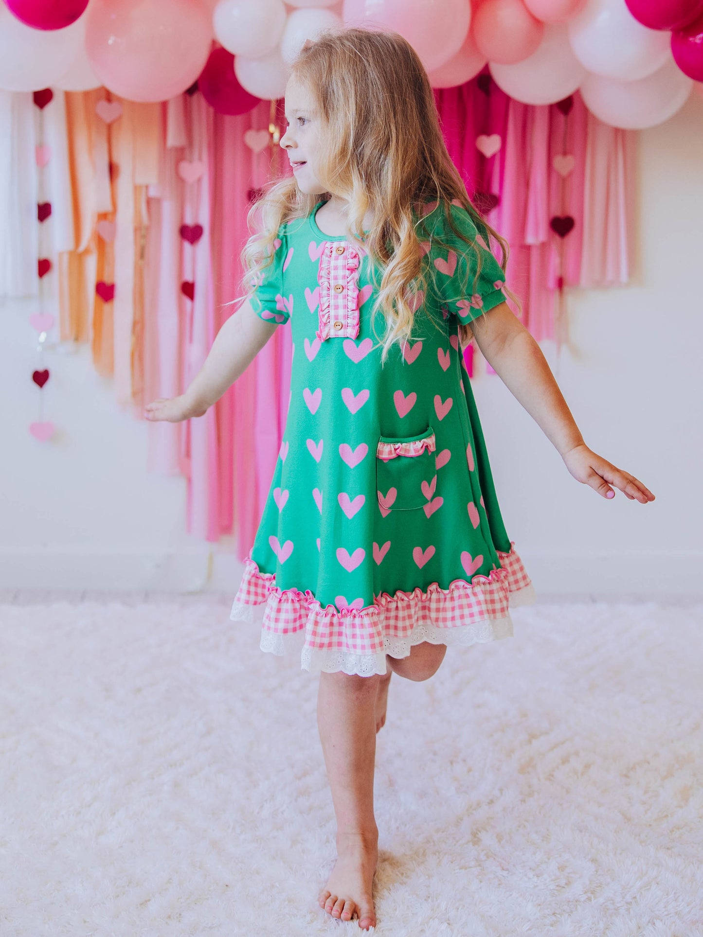 Everyday Play Dress - Heartbreaker in Green