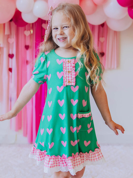 Everyday Play Dress - Heartbreaker in Green