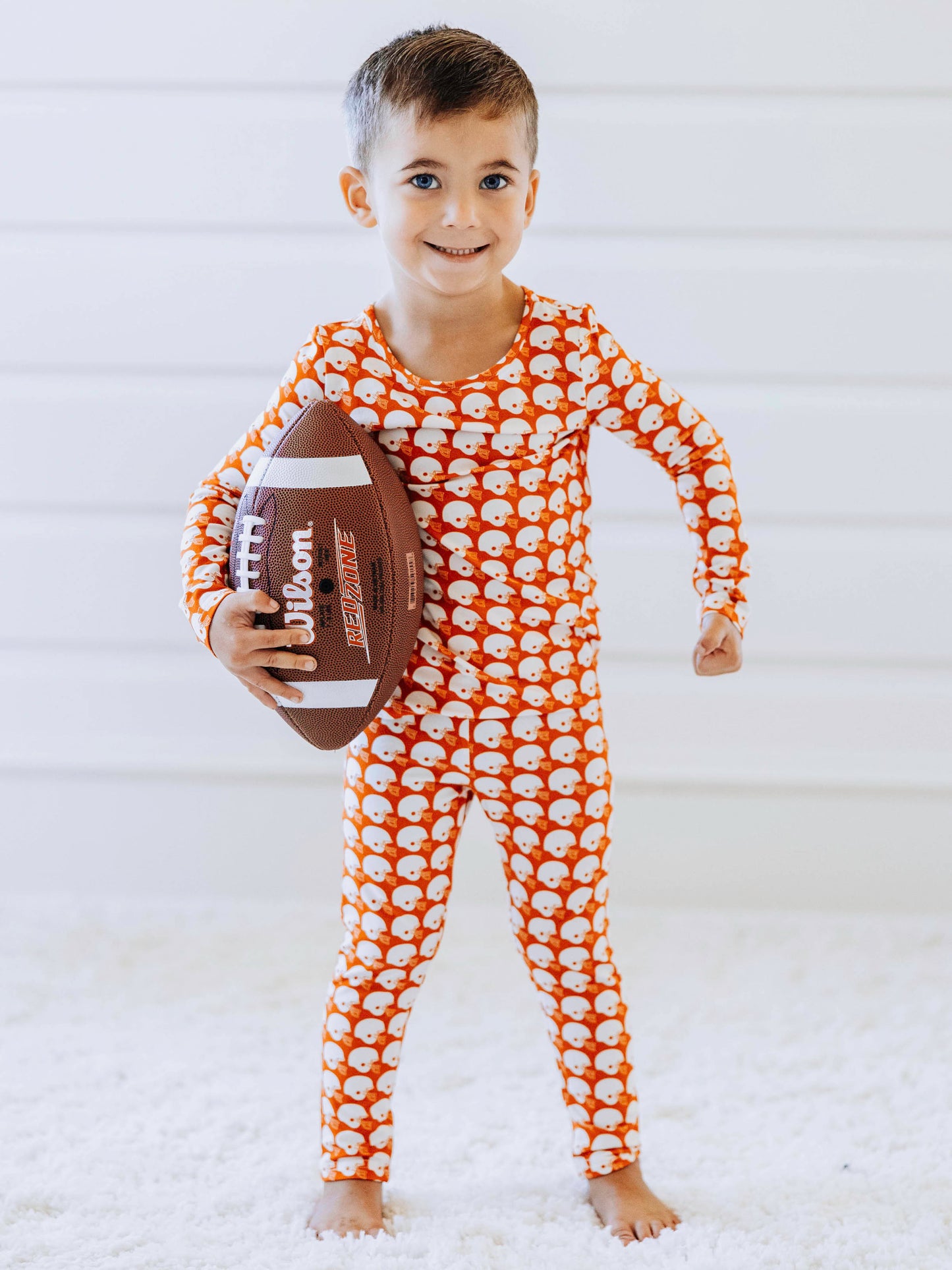 Cloud Fitted Pajamas - Burnt Orange Blitz