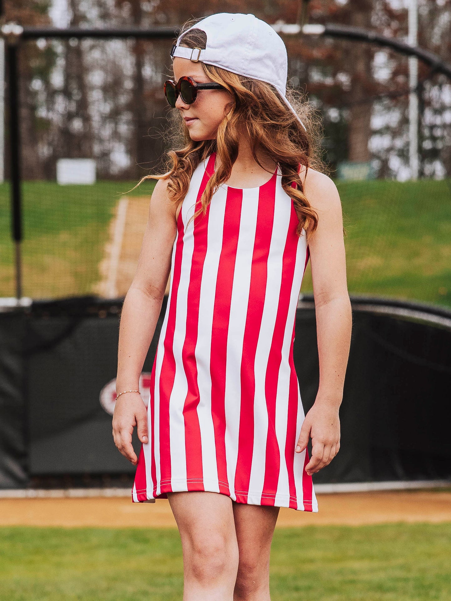 Racerback Tank Dress - Home Run Stripes