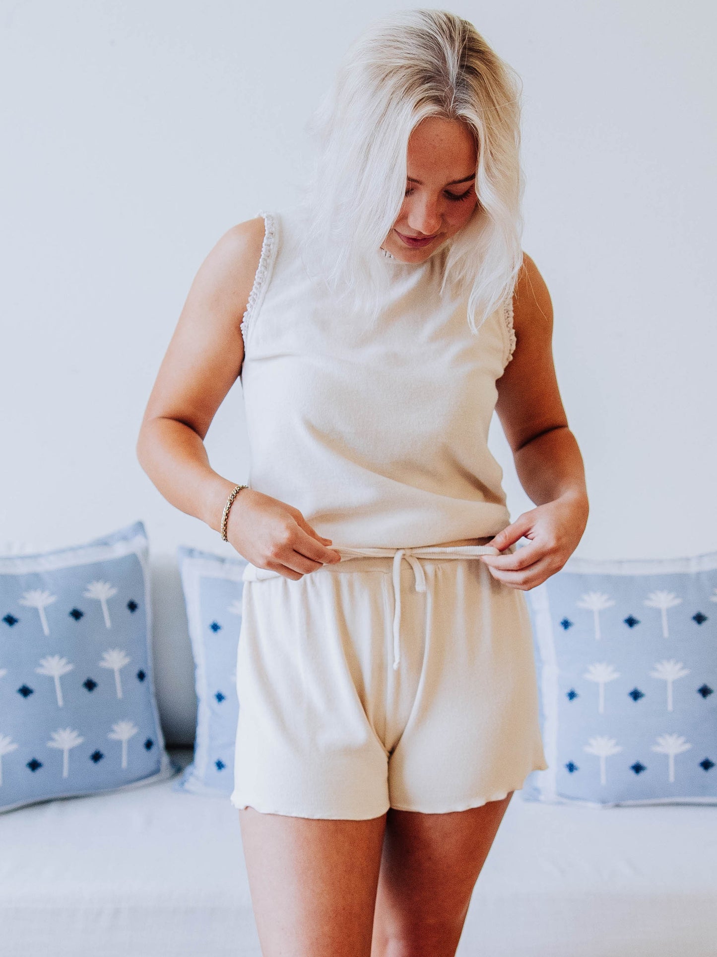 Women's Luxe Tank Set - Dusty Cream