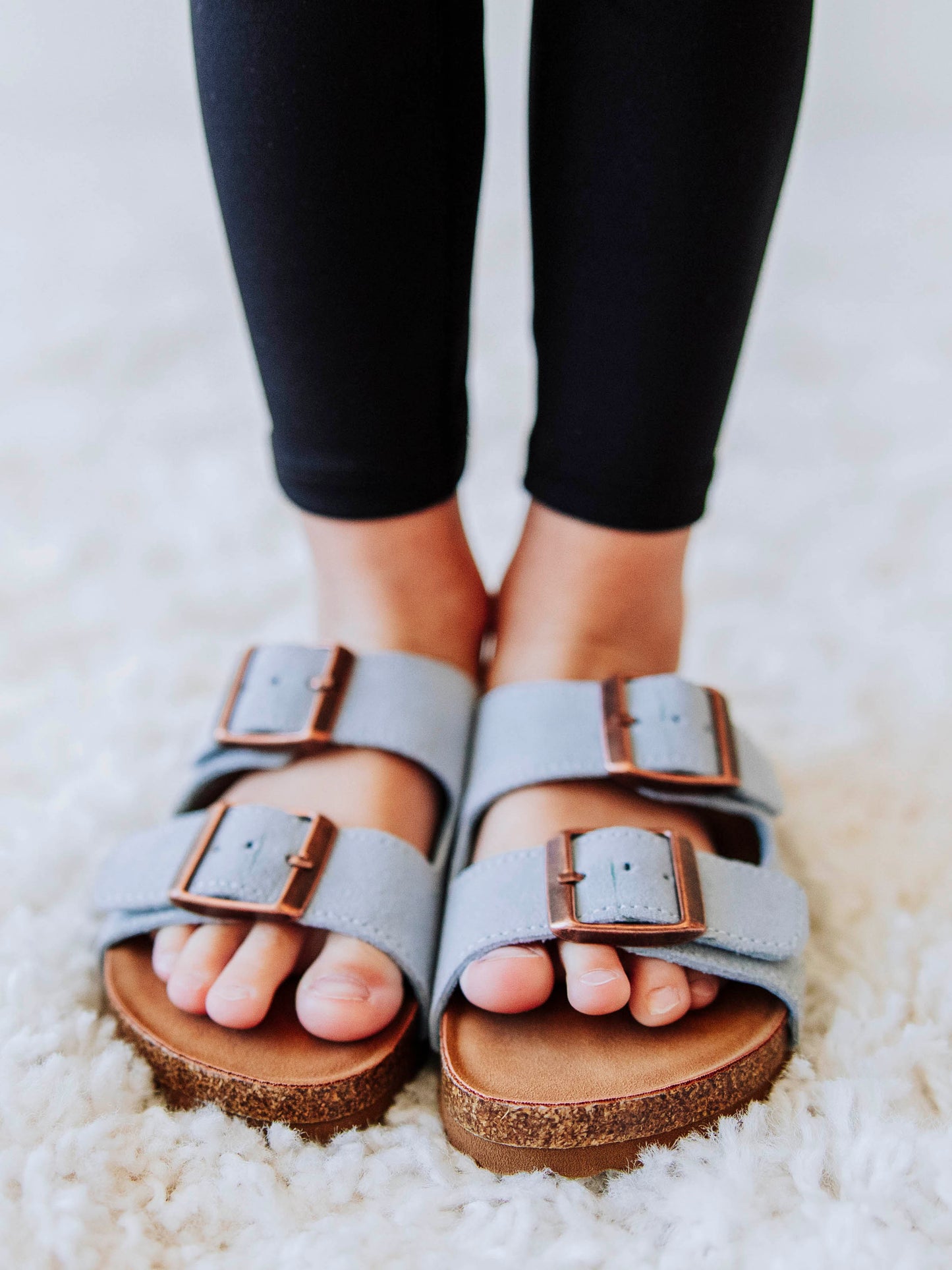 SweetHoney Suede Sandals - Sky Blue
