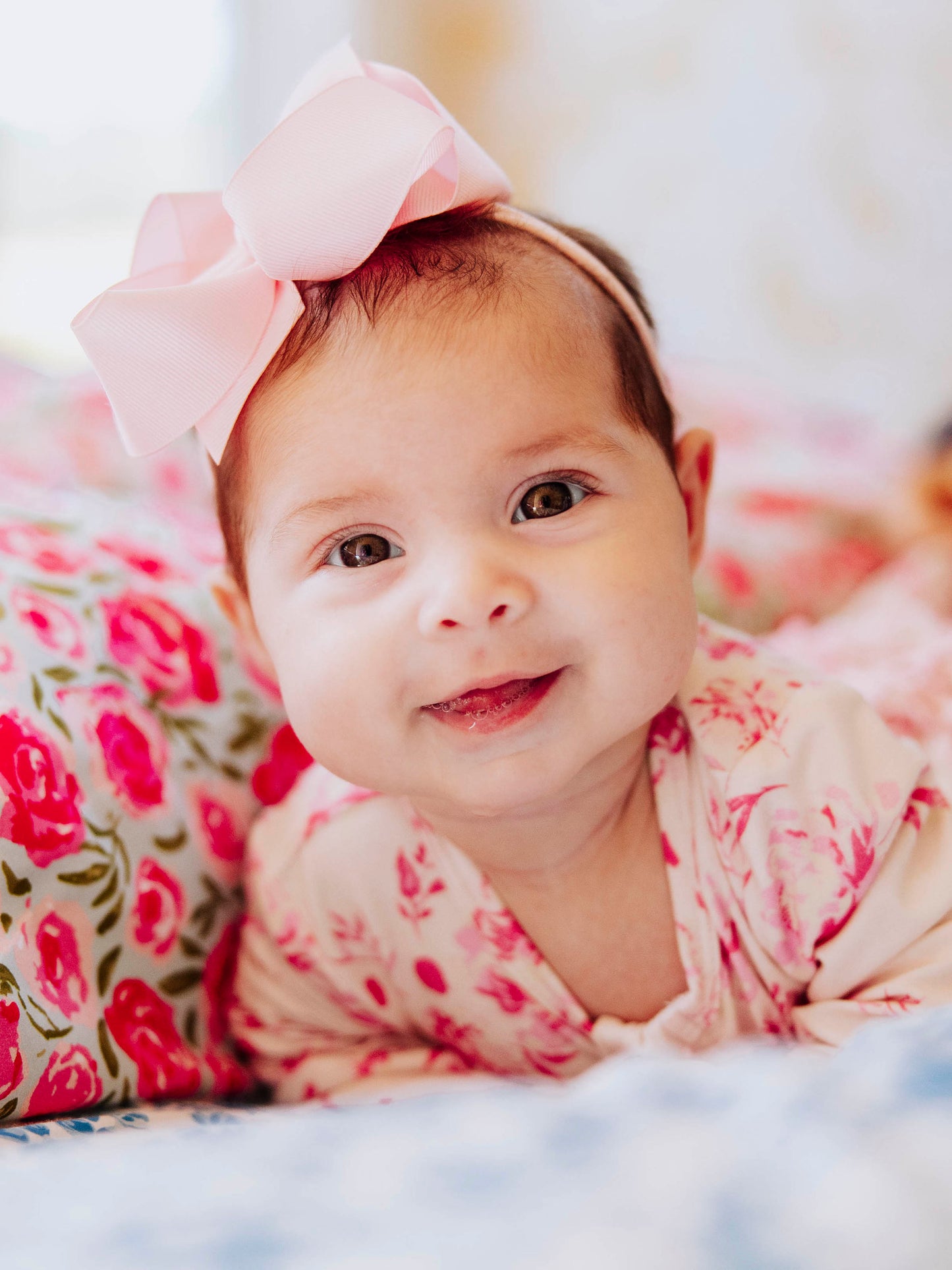 Scalloped Cloud Layette - Falling Pink Petals