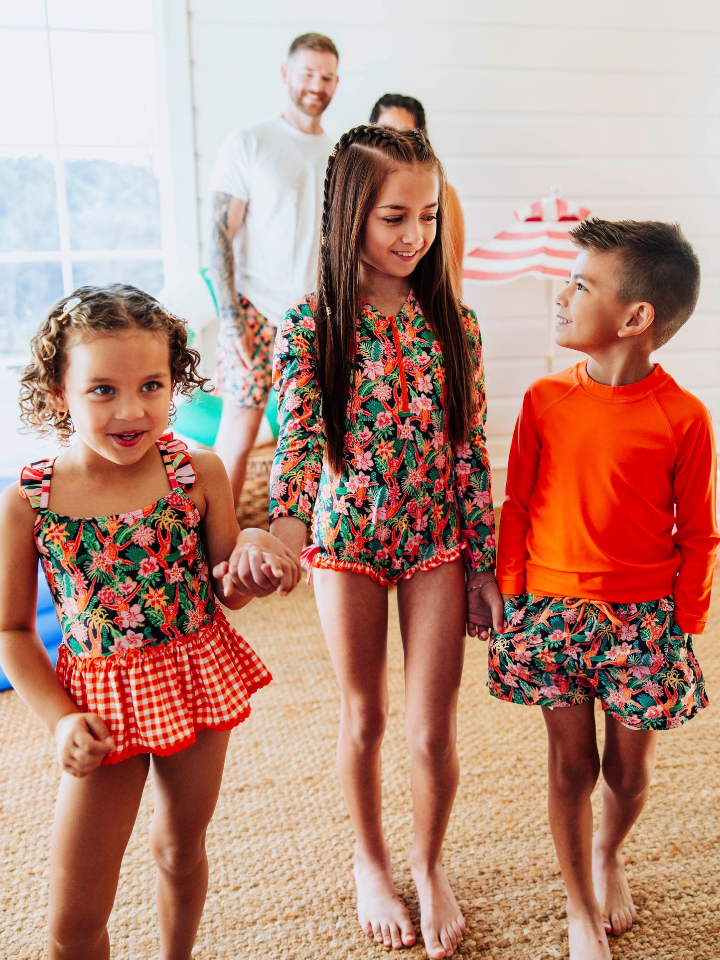 Boy's Swim Trunks - Tropical Monkeys