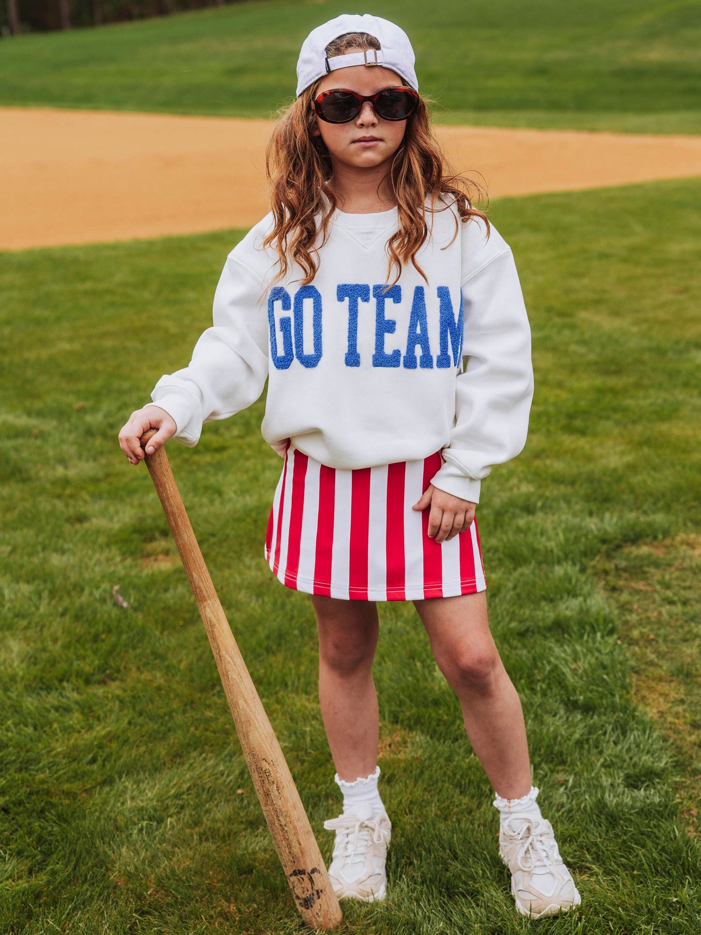 Warm Knit Sweatshirt - Go Team Blue