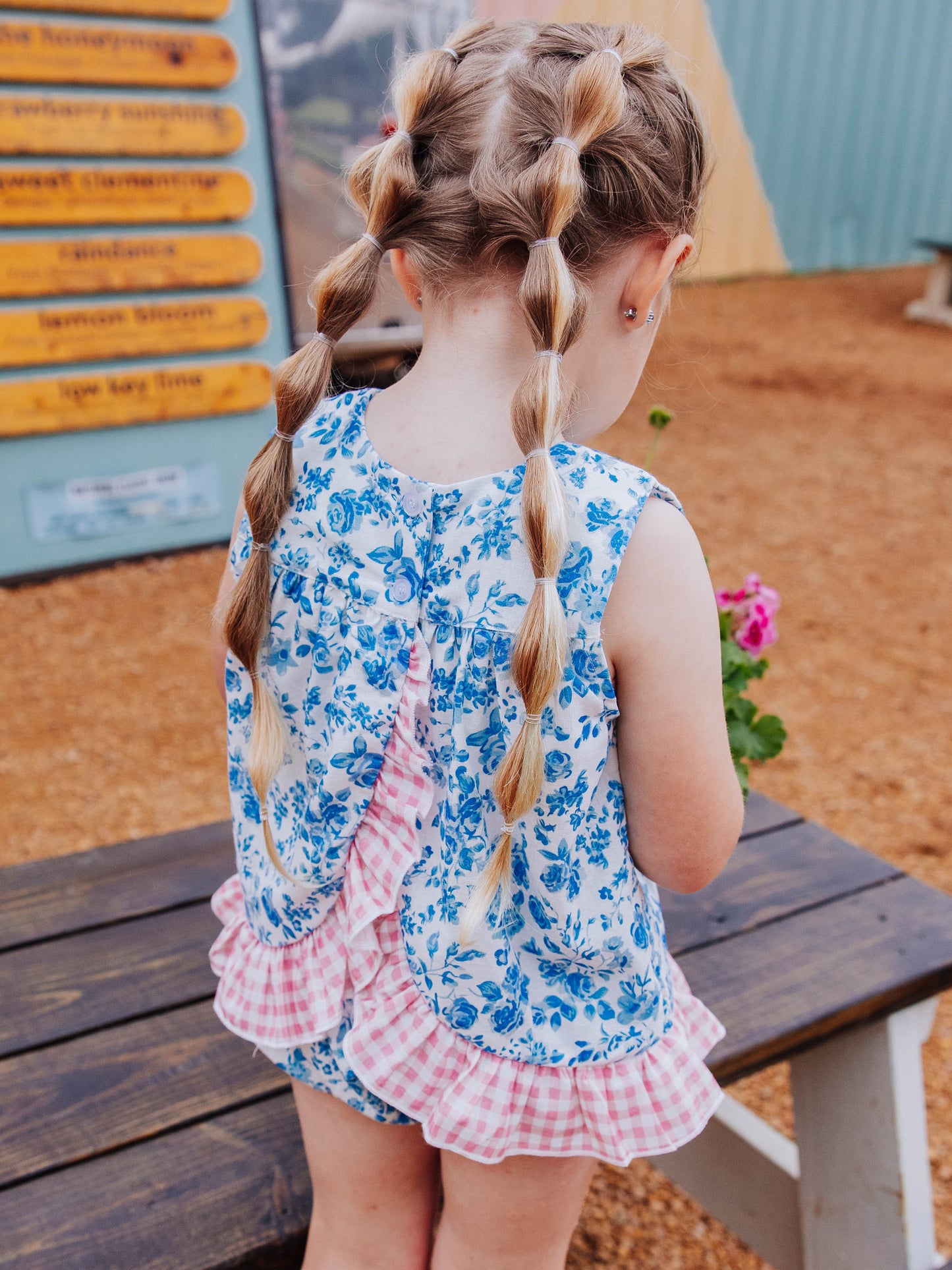 Vintage Playsuit - Blooming Blues