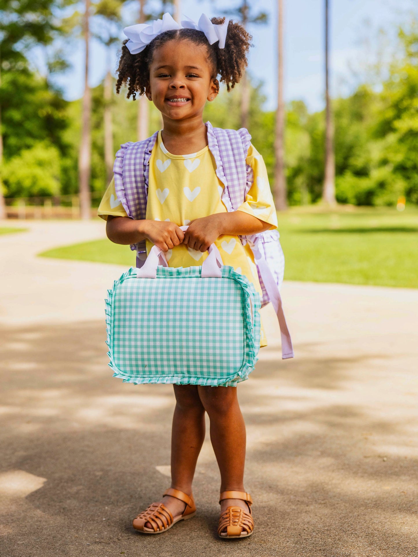 Ruffled Lunch Kit - Mint Gingham