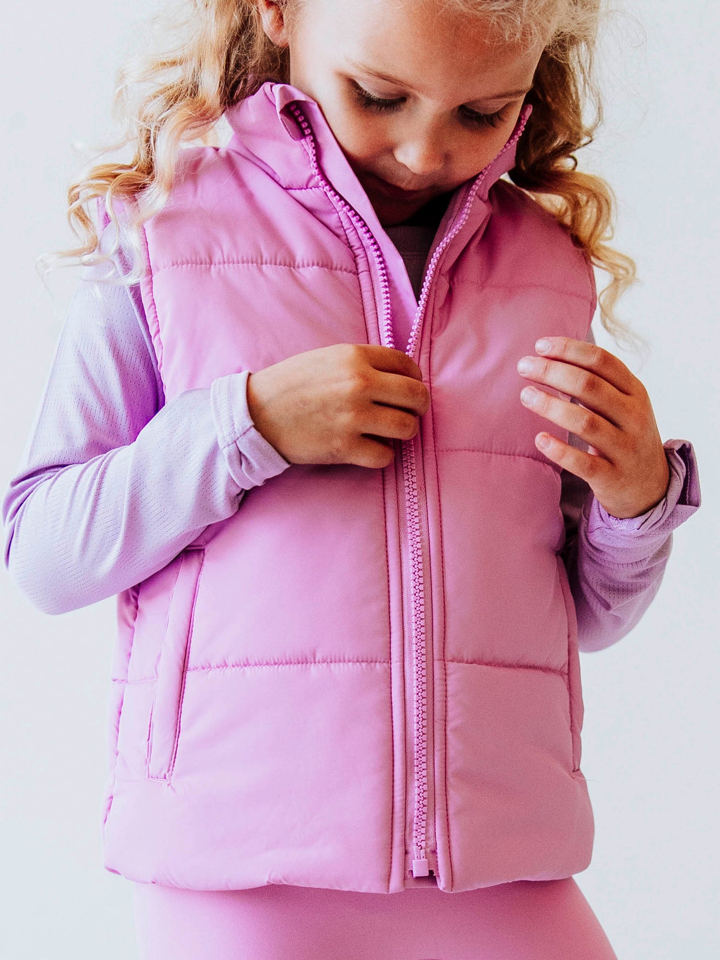 Puffer Vest - Purple Pink