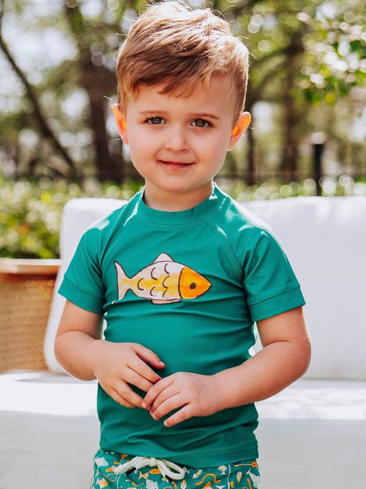 Boy's Rash Guard - Gone Fishin'