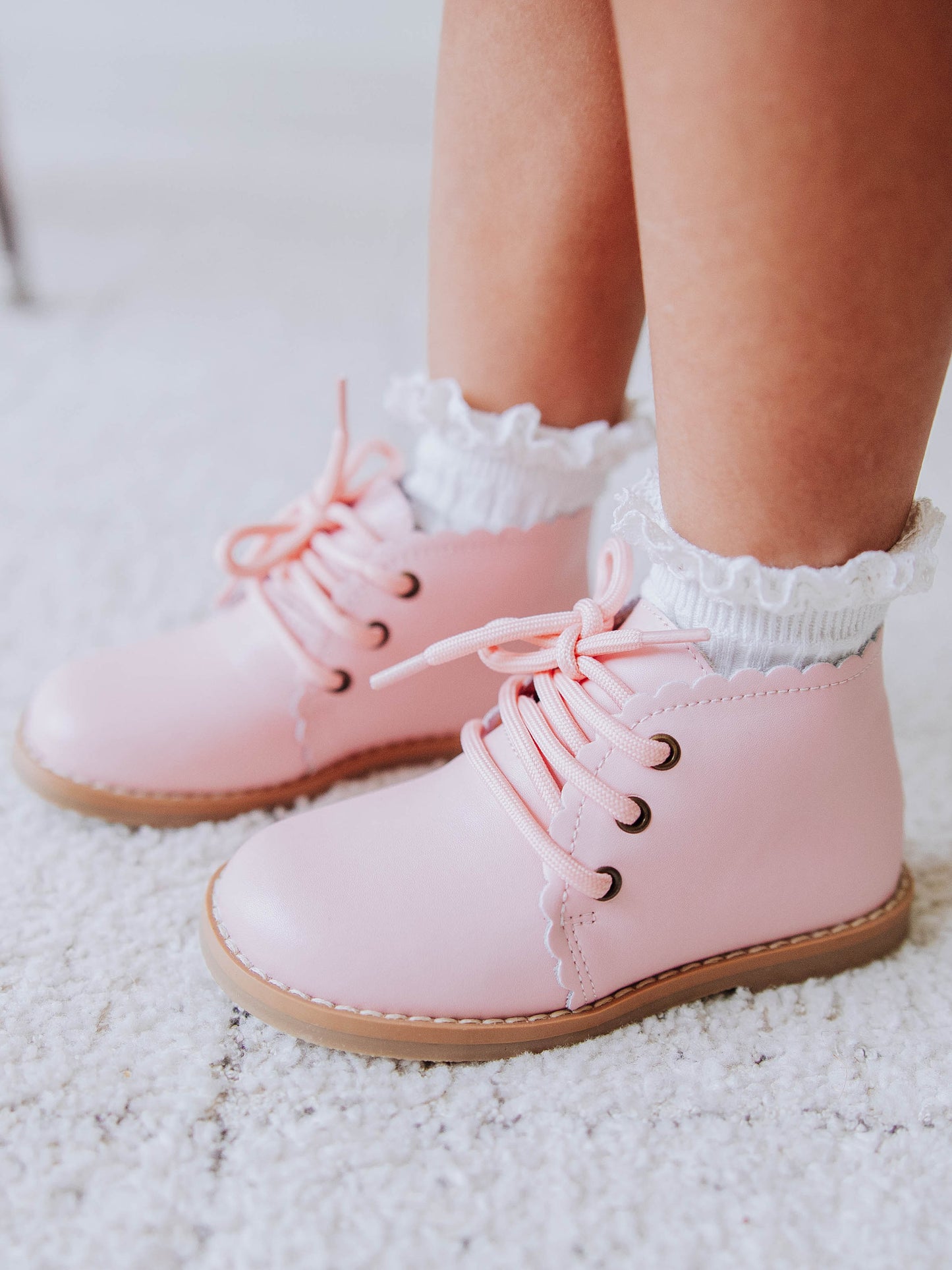 Scallop Ankle Boot - Pink