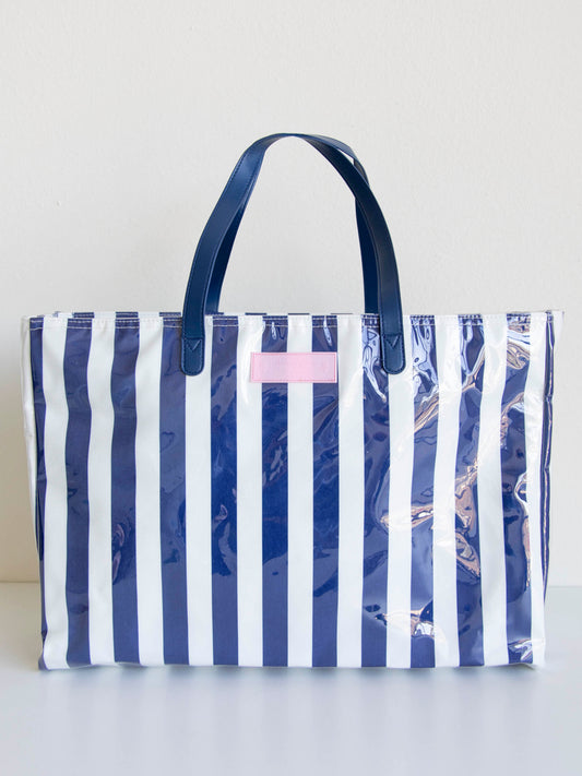 XL Insulated Tote - Navy Stripe