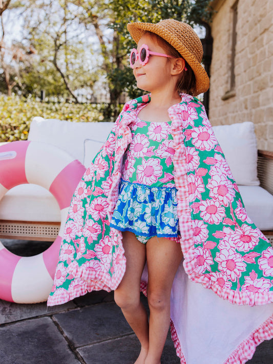 Ruffled Towel - Floral Summer