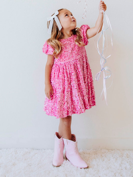 Sequin Dress - Hot Pink
