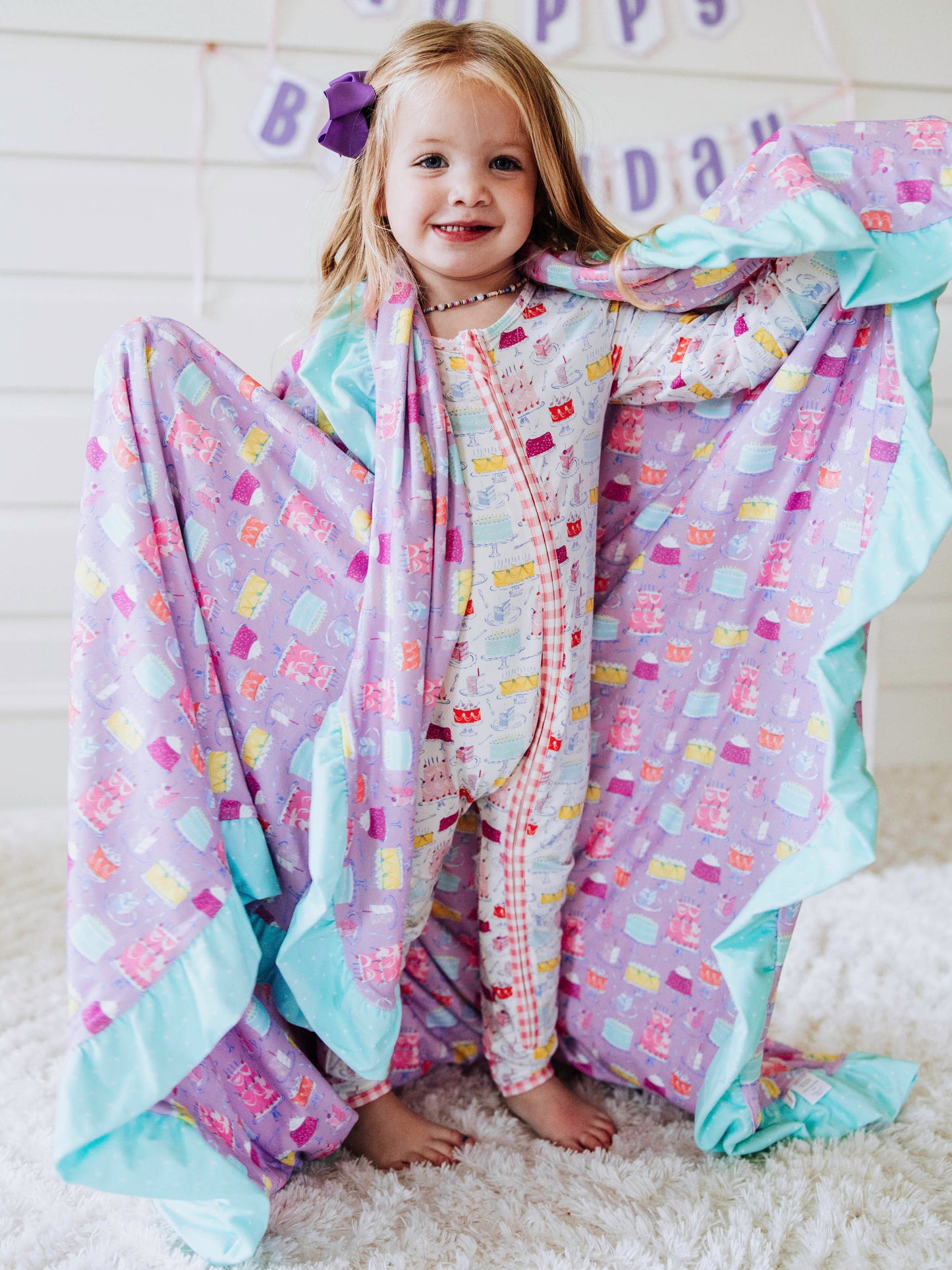 Dreamer Ruffled Blanket - Happiest Day Purple