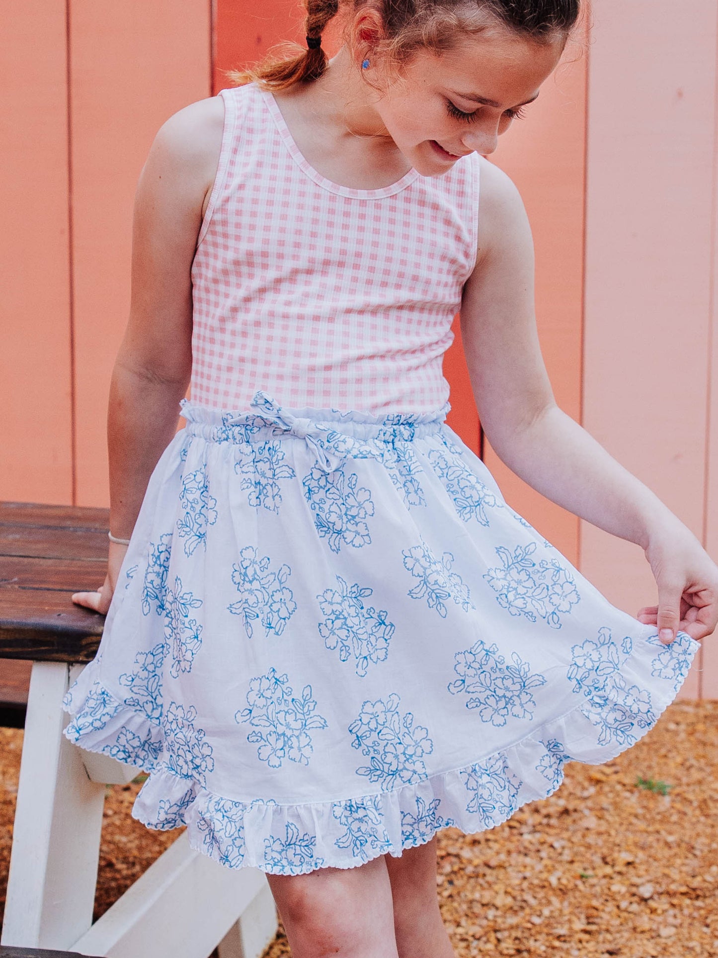 Ruffle Flair Skirt - Flourishing Blues