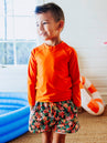 Boy's Rash Guard - Tropical Orange
