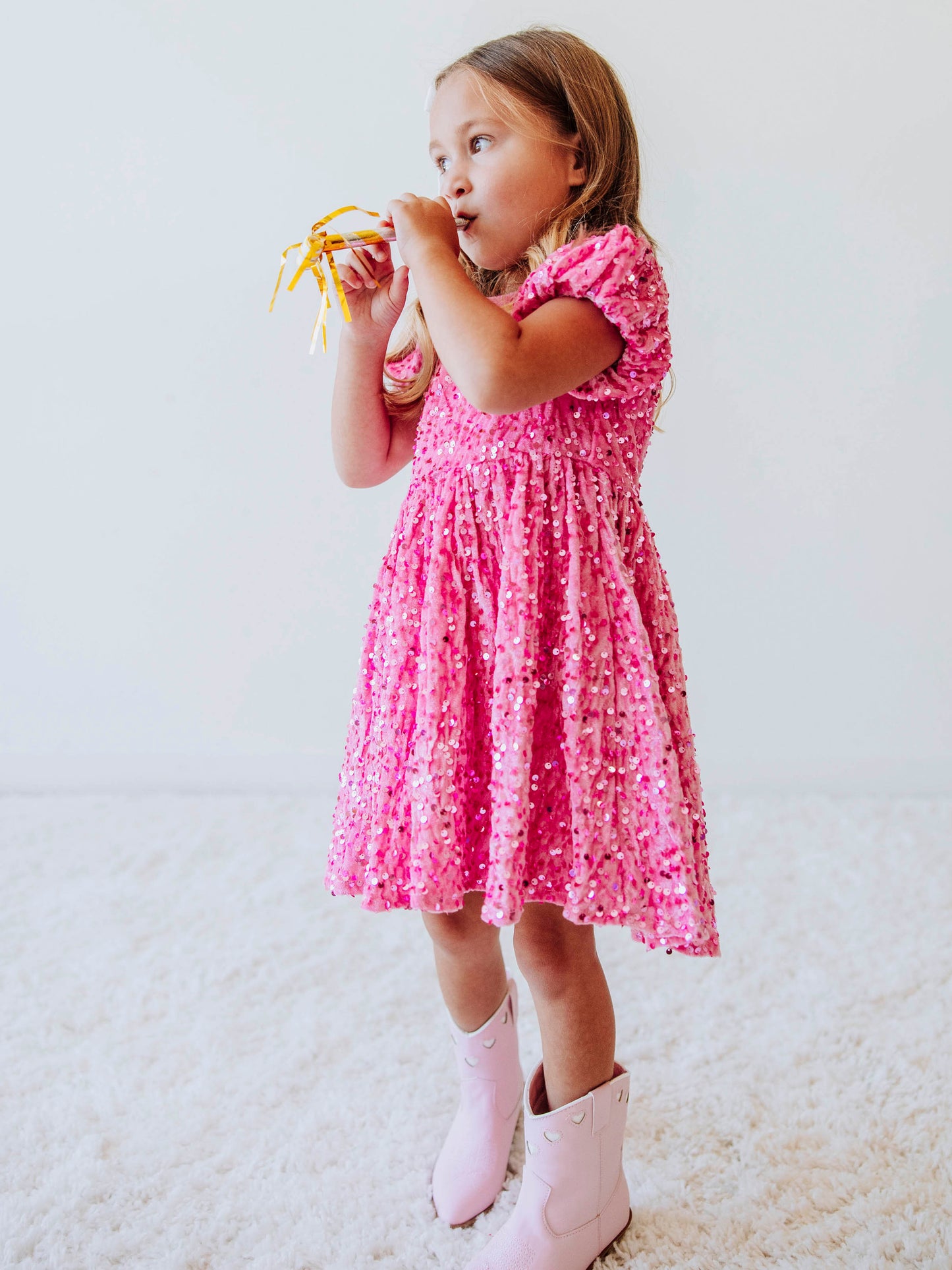 Sequin Dress - Hot Pink