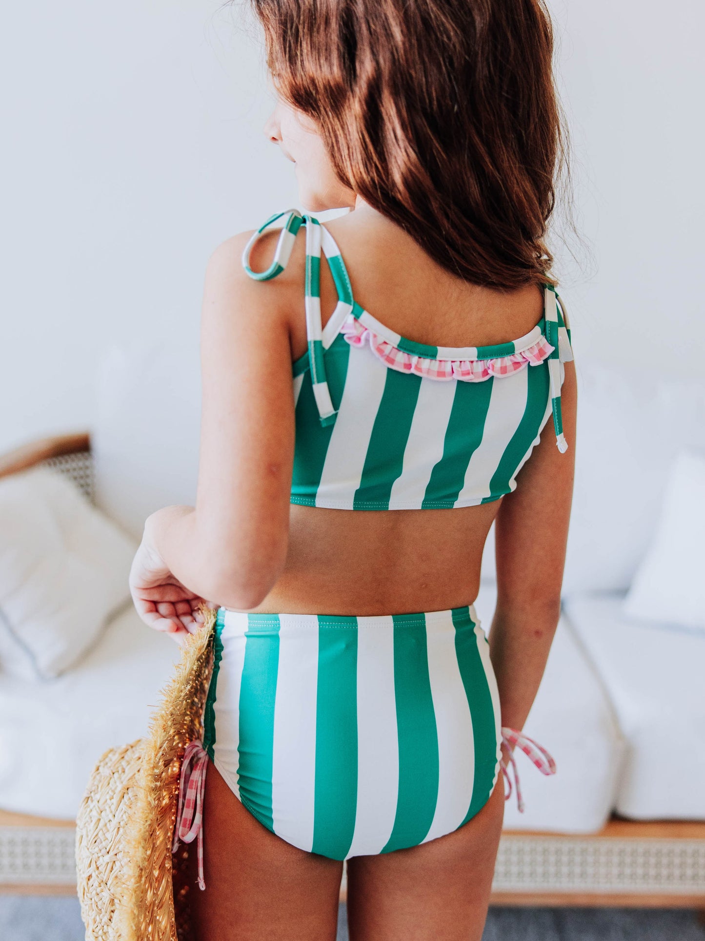 Meg Tankini - Green Stripe
