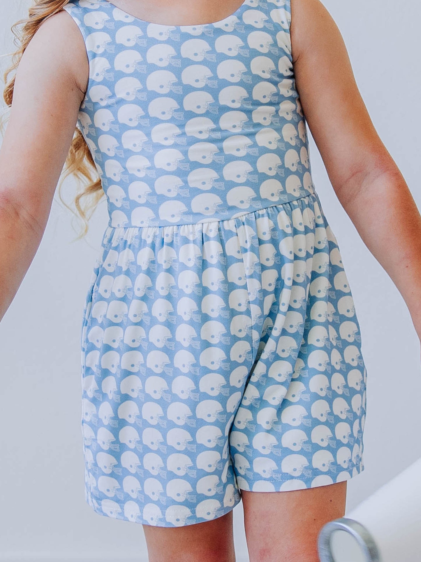 Short Leggy Romper - Come Back Carolina Blue