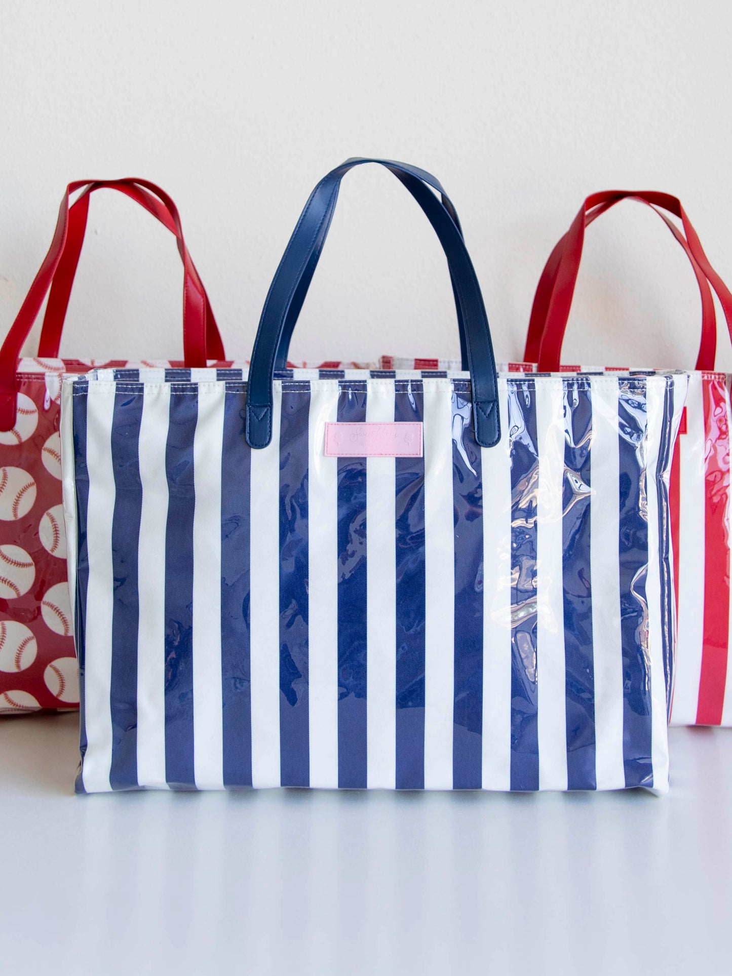 XL Insulated Tote - Navy Stripe