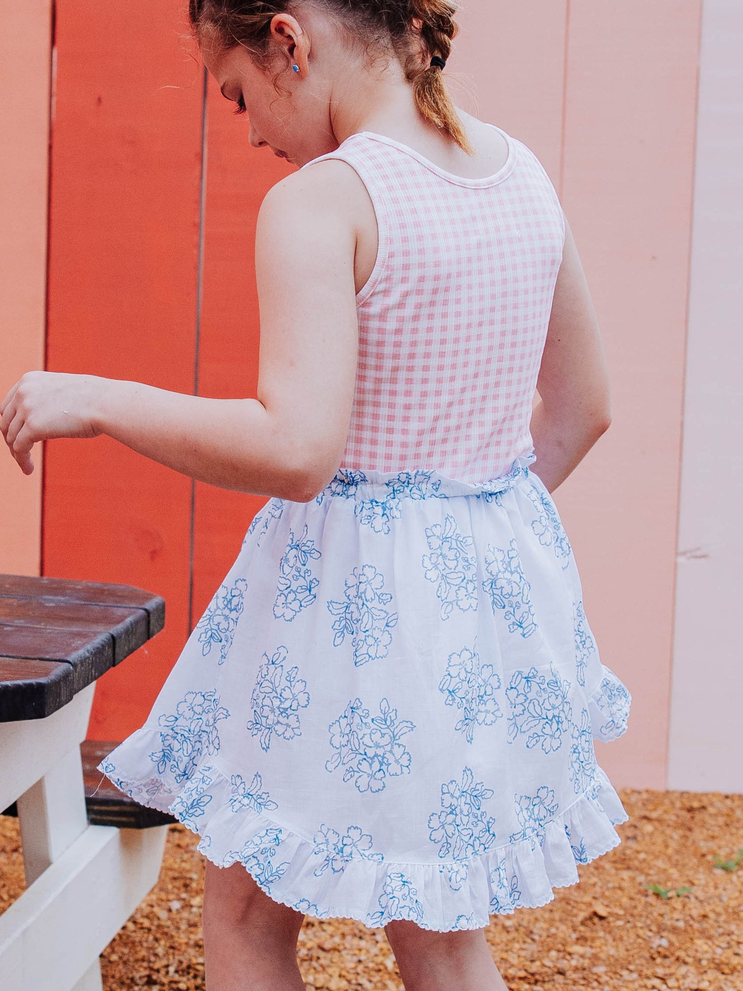 Ruffle Flair Skirt - Flourishing Blues