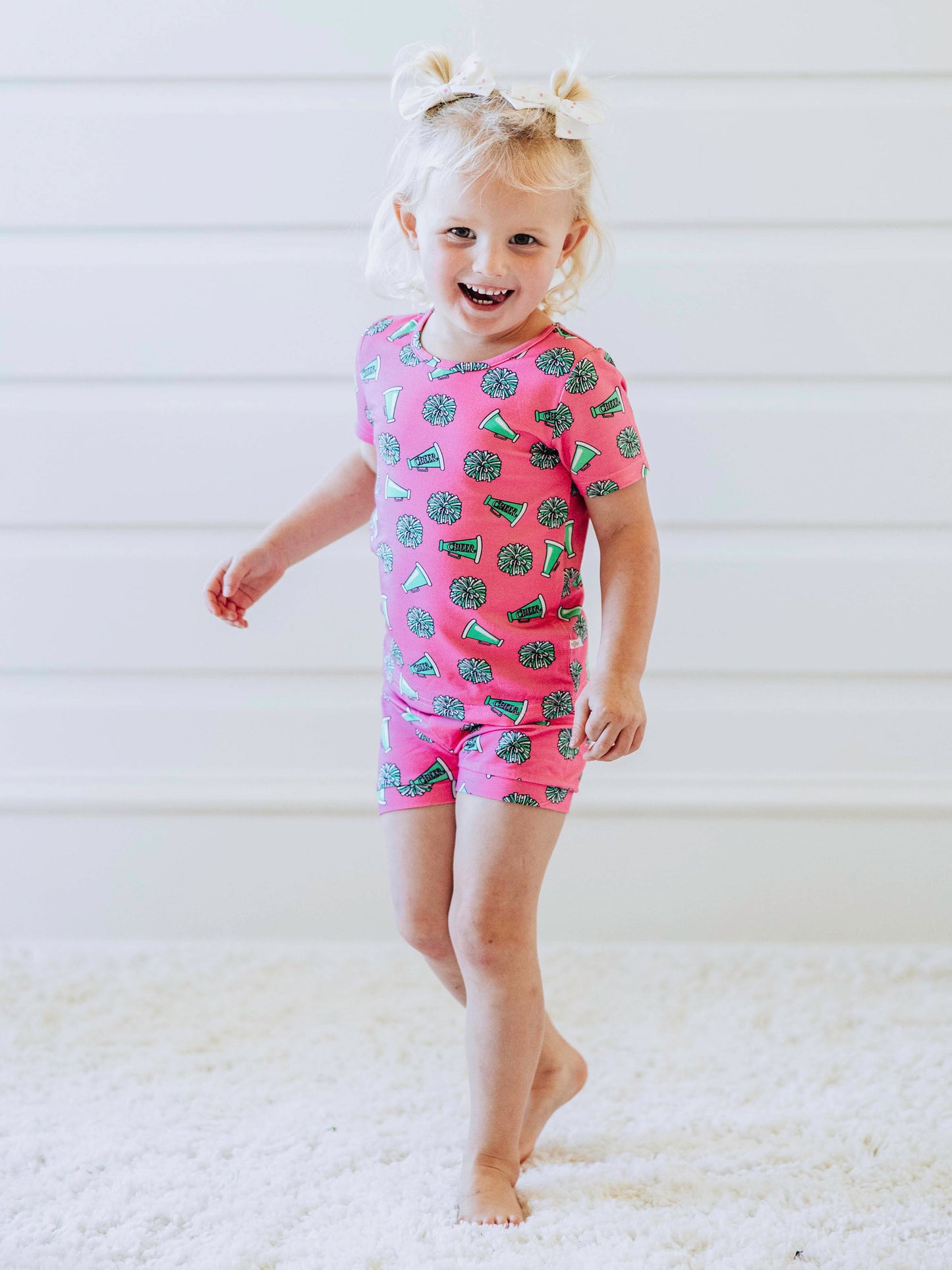 Cloud Fitted Short Set Pajamas - Pep Rally Pink