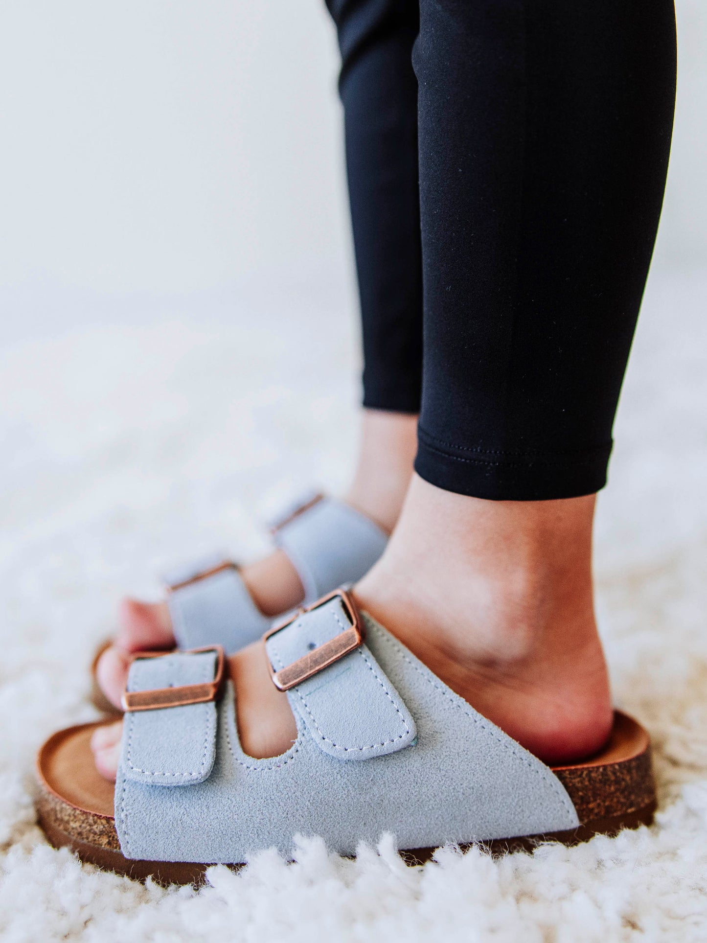 SweetHoney Suede Sandals - Sky Blue